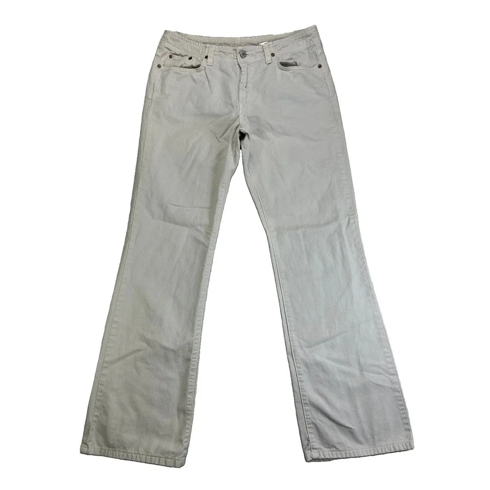 Lucky Brand Dungarees Rancher Flare Jeans Womens 10/30 Off White Mid Rise